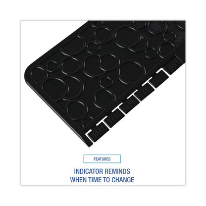 Commode Mat 2.0 Disposable Toilet Floor Mat, U-Shaped, Black/Gray Non-Slip Surface, 22" x 22", 6/Carton