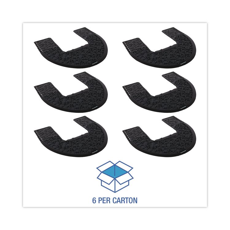 Commode Mat 2.0 Disposable Toilet Floor Mat, U-Shaped, Black/Gray Non-Slip Surface, 22" x 22", 6/Carton