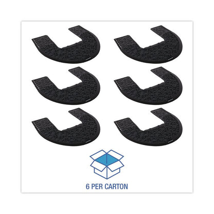Commode Mat 2.0 Disposable Toilet Floor Mat, U-Shaped, Black/Gray Non-Slip Surface, 22" x 22", 6/Carton