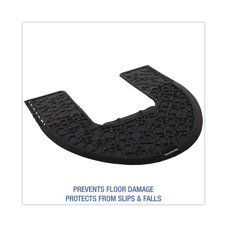 Commode Mat 2.0 Disposable Toilet Floor Mat, U-Shaped, Black/Gray Non-Slip Surface, 22" x 22", 6/Carton