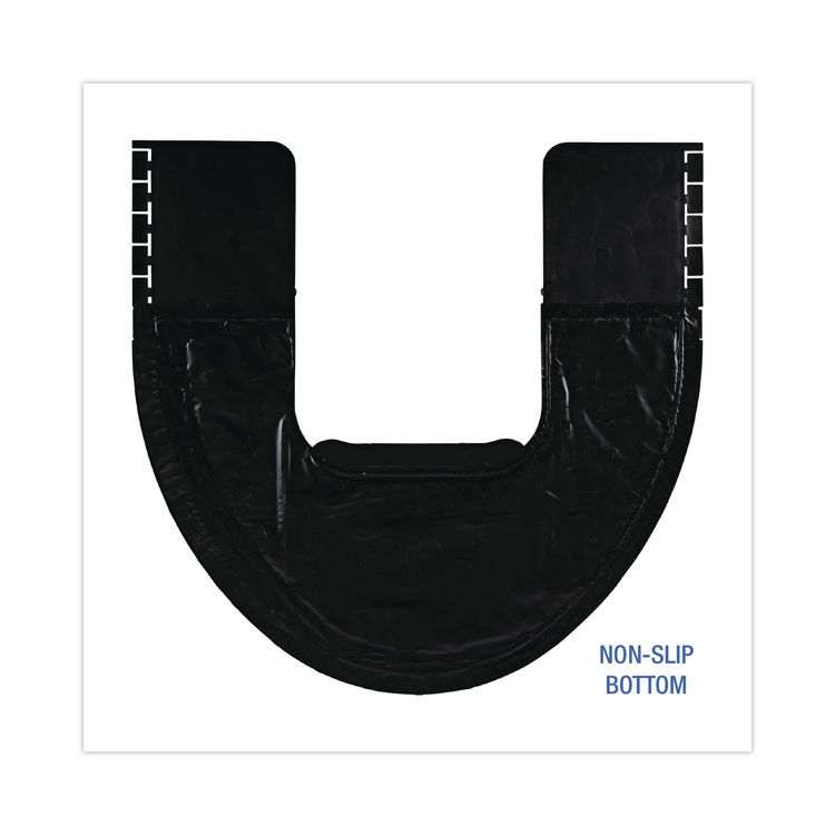 Commode Mat 2.0 Disposable Toilet Floor Mat, U-Shaped, Black/Gray Non-Slip Surface, 22" x 22", 6/Carton
