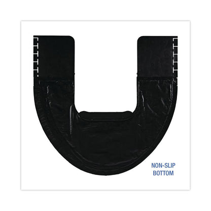 Commode Mat 2.0 Disposable Toilet Floor Mat, U-Shaped, Black/Gray Non-Slip Surface, 22" x 22", 6/Carton