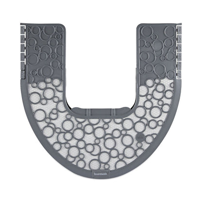 Commode Mat 2.0 Disposable Toilet Floor Mat, U-Shaped, Gray/White Non-Slip Surface, 22" x 22", 6/Carton