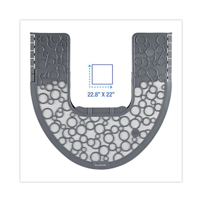 Commode Mat 2.0 Disposable Toilet Floor Mat, U-Shaped, Gray/White Non-Slip Surface, 22" x 22", 6/Carton