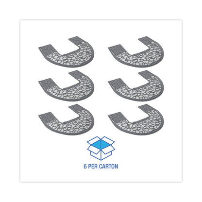 Commode Mat 2.0 Disposable Toilet Floor Mat, U-Shaped, Gray/White Non-Slip Surface, 22" x 22", 6/Carton