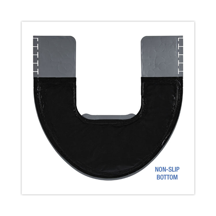 Commode Mat 2.0 Disposable Toilet Floor Mat, U-Shaped, Gray/White Non-Slip Surface, 22" x 22", 6/Carton