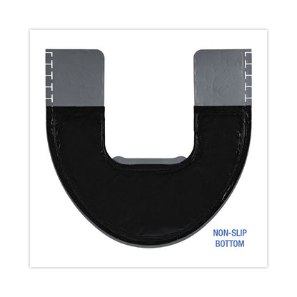 Commode Mat 2.0 Disposable Toilet Floor Mat, U-Shaped, Gray/White Non-Slip Surface, 22" x 22", 6/Carton