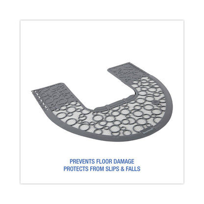 Commode Mat 2.0 Disposable Toilet Floor Mat, U-Shaped, Gray/White Non-Slip Surface, 22" x 22", 6/Carton