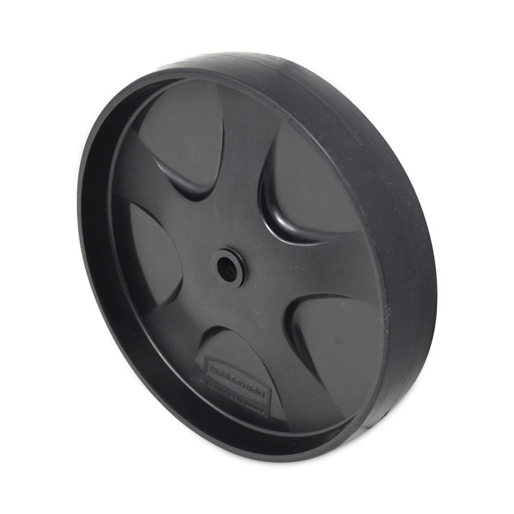 Wheel and Axle Kit for Janitorial Cleaning Cart, 8" Wheel, Black/Gray/Silver, 2/Set
