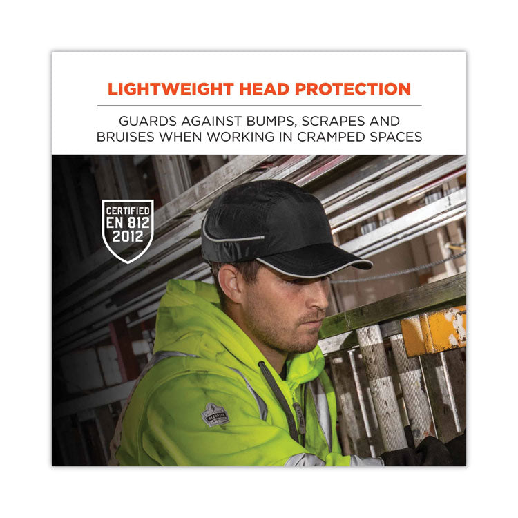 Skullerz 8965 Lightweight Bump Cap Hat with LED Lighting, Short Front Brim, One Size Fits Most, 0.01" Insert, Navy