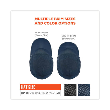 Skullerz 8965 Lightweight Bump Cap Hat with LED Lighting, Short Front Brim, One Size Fits Most, 0.01" Insert, Navy