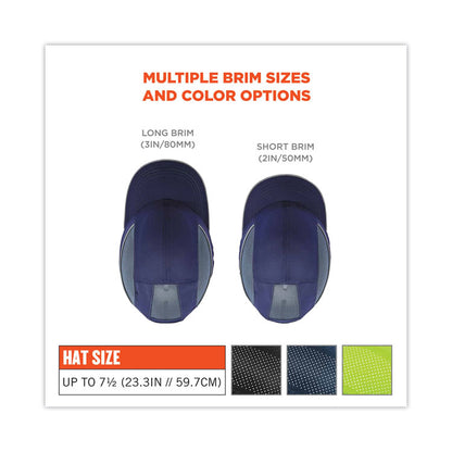 Skullerz 8960 Bump Cap with LED Lighting, Short Front Brim, 3X-Small to Large (Up to 7.5), 0.01" Insert, Lime Green