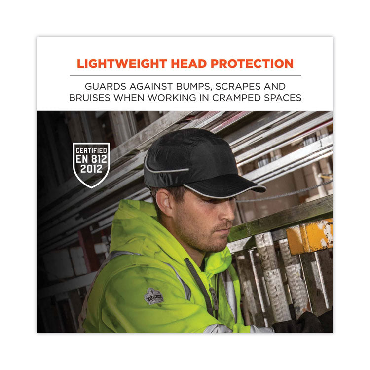 Skullerz 8965 Lightweight Bump Cap Hat with LED Lighting, Long Front Brim, One Size Fits Most, 0.01" Insert, Navy