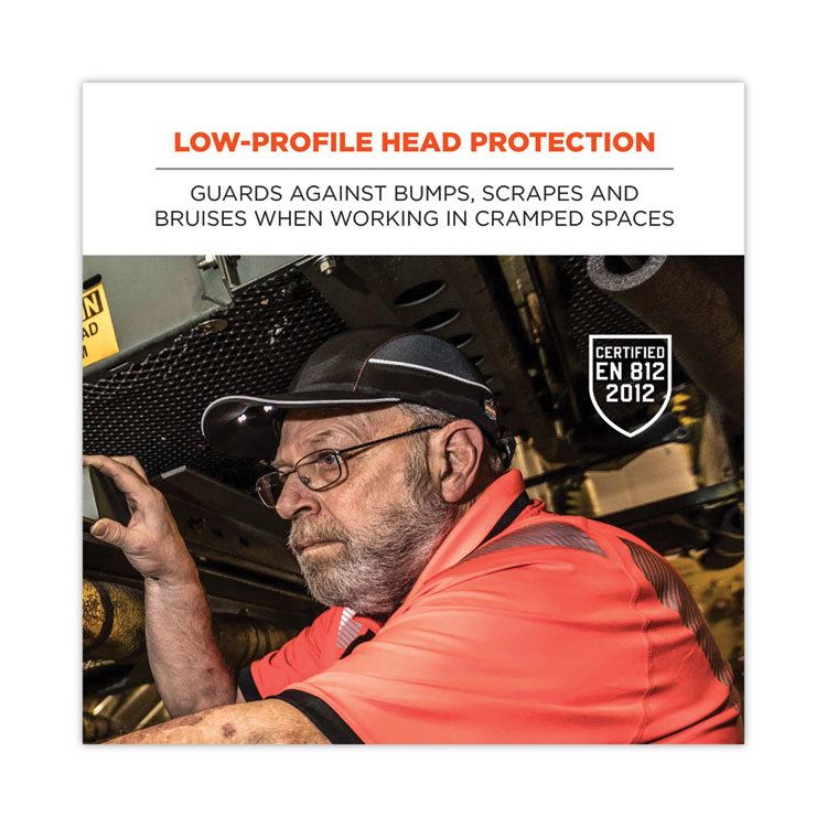 Skullerz 8960 Bump Cap with LED Lighting, Short Front Brim, 3X-Small to Large (Up to 7.5), 0.01" Insert, Lime Green