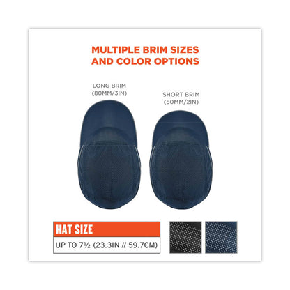 Skullerz 8965 Lightweight Bump Cap Hat with LED Lighting, Long Front Brim, One Size Fits Most, 0.01" Insert, Navy