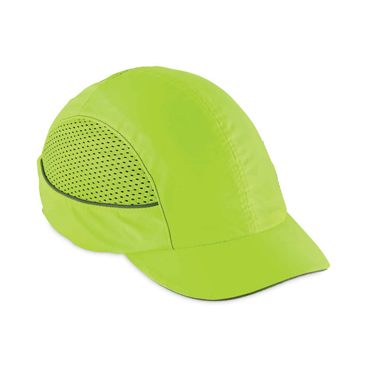 Skullerz 8960 Bump Cap with LED Lighting, Short Front Brim, 3X-Small to Large (Up to 7.5), 0.01" Insert, Lime Green