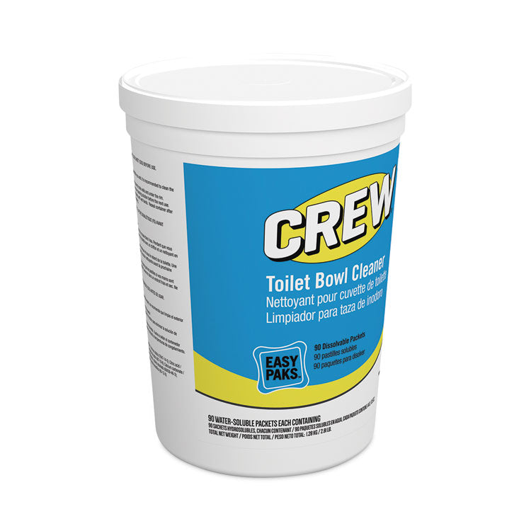 Crew Easy Paks Toilet Bowl Cleaner, Fresh Floral Scent, 0.5 oz Packet, 90 Packets/Tub, 2 Tubs/Carton