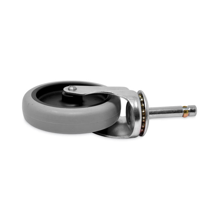 Replacement Bayonet-Stem Swivel Casters, Grip Ring Stem, 4" Soft Rubber Wheel, Black
