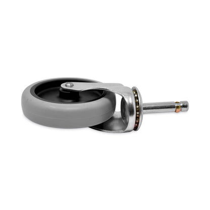 Replacement Bayonet-Stem Swivel Casters, Grip Ring Stem, 4" Soft Rubber Wheel, Black