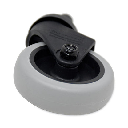 Replacement Bayonet-Stem Swivel Casters, Grip Ring Stem, 3" Soft Rubber Wheel, Black