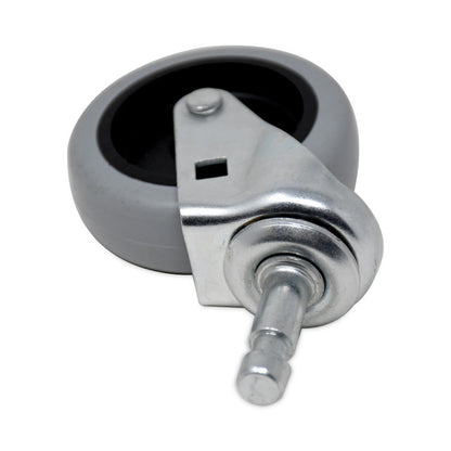 Mop Bucket/Wringer Replacement Caster, Grip Ring Type C Stem, 3" Wheel, Black/Gray/Silver