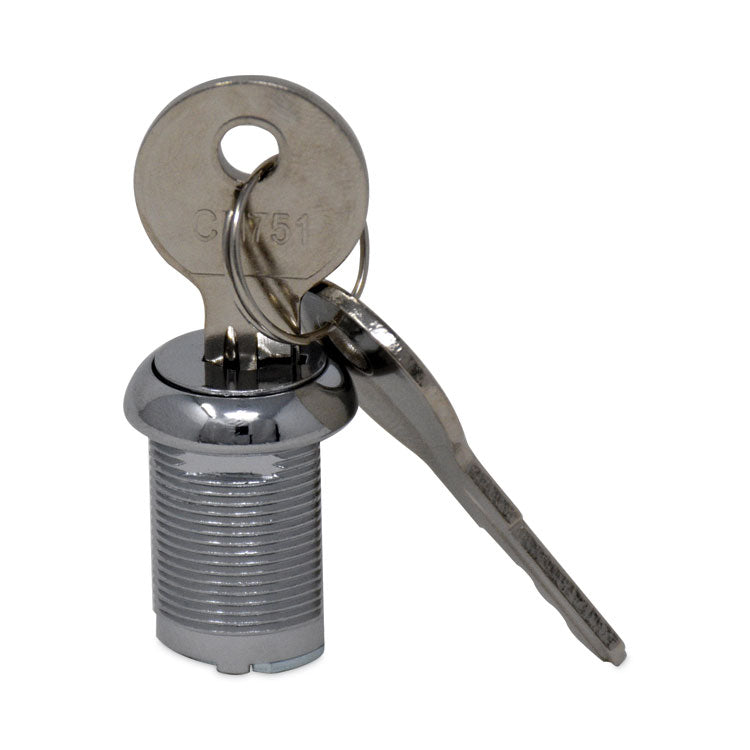 Replacement Lock and Keys for Cleaning Carts, Silver