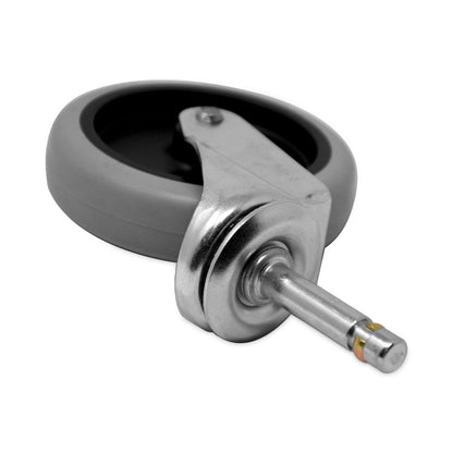 Replacement Bayonet-Stem Swivel Casters, Grip Ring Stem, 4" Soft Rubber Wheel, Black