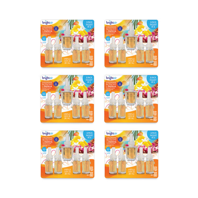 Electric Scented Oil Air Freshener Refill, Hawaiian Blossoms and Papaya, 0.67 oz Bottle, 5/Pack, 6 Pack/Carton