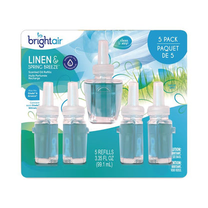 Electric Scented Oil Air Freshener Refill, Linen and Spring Breeze, 0.67 oz Bottle, 5/Pack, 6 Pack/Carton