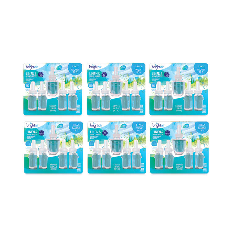 Electric Scented Oil Air Freshener Refill, Linen and Spring Breeze, 0.67 oz Bottle, 5/Pack, 6 Pack/Carton