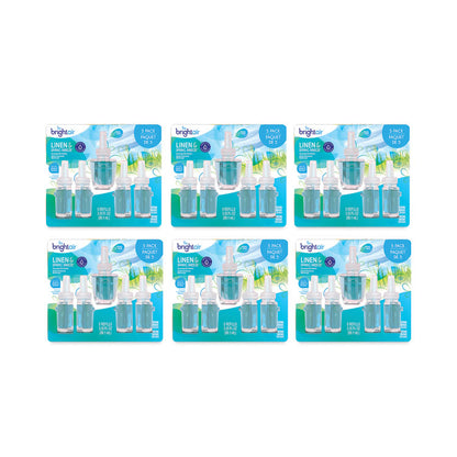 Electric Scented Oil Air Freshener Refill, Linen and Spring Breeze, 0.67 oz Bottle, 5/Pack, 6 Pack/Carton