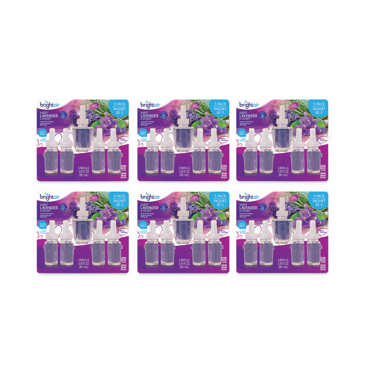 Electric Scented Oil Air Freshener Refill, Sweet Lavender and Violet, 0.67 oz Bottle, 5/Pack, 6 Pack/Carton