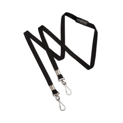 8455016988429, SKILCRAFT Face Mask Lanyard, Metal J-Hook Fastener, 36" Long, Black, Dozen