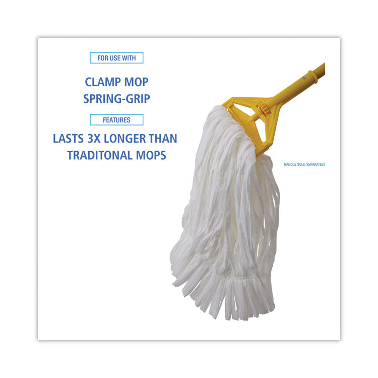 Mop Head, Looped, Enviro Clean With Tailband, Cotton/Synthetic, Medium, White, 12/Carton