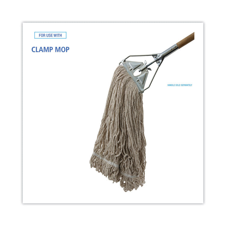 Mop Head, Pro Loop Web/Tailband, Premium Standard Head, Cotton, 32 oz, White, 12/Carton