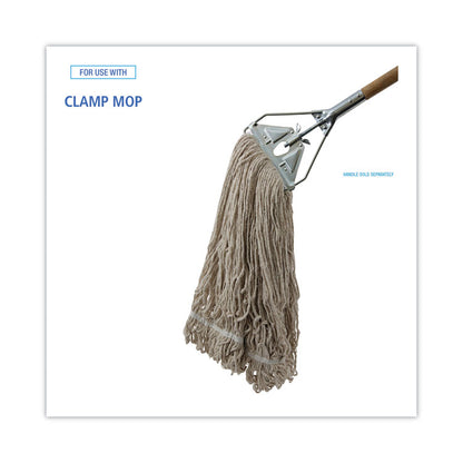 Mop Head, Pro Loop Web/Tailband, Premium Standard Head, Cotton, 32 oz, White, 12/Carton