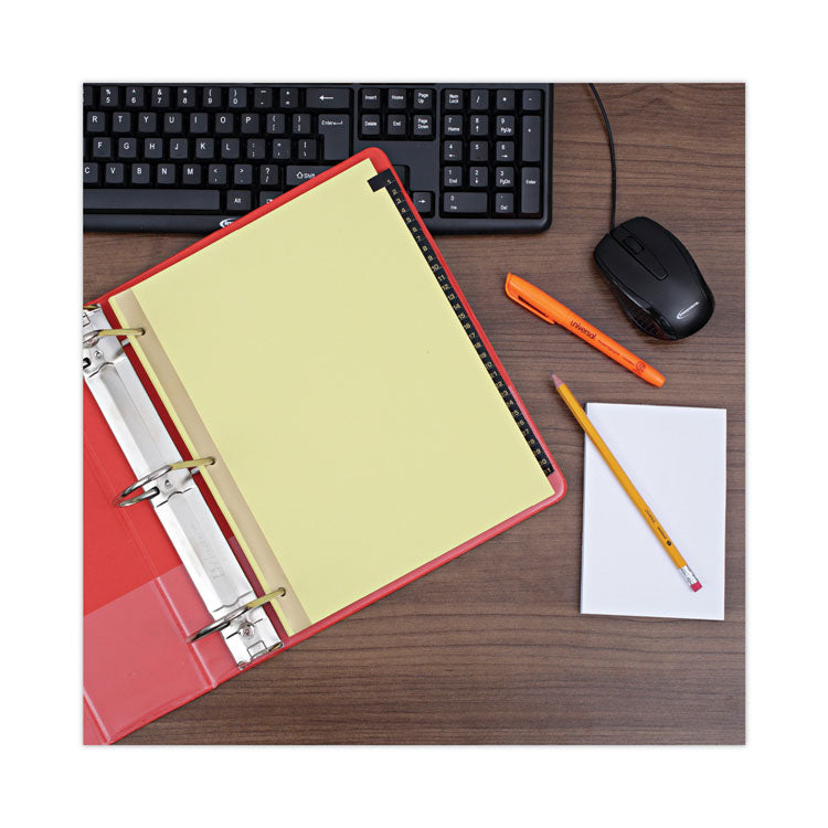 Deluxe Preprinted Simulated Leather Tab Dividers with Gold Printing, 31-Tab, 1 to 31, 11 x 8.5, Buff, 1 Set