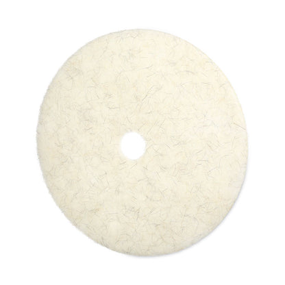 Natural Burnishing Floor Pads, 27" Diameter, White, 5/Carton