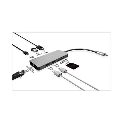 UH1400P USB-C 8-in-1 Driverless Mobile Hub, Gray