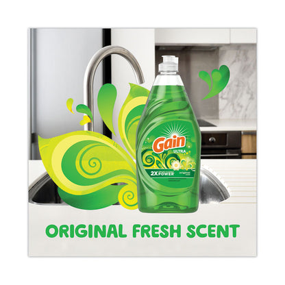 Dishwashing Liquid, Gain Original Scent, 38 oz Bottle, 8/Carton