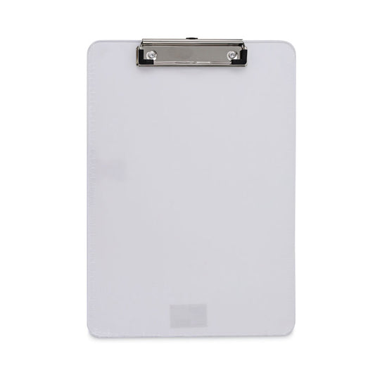 Plastic Clipboard with Low Profile Clip, 0.5" Clip Capacity, Holds 8.5 x 11 Sheets, Clear (Each)