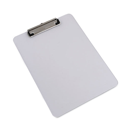 Plastic Clipboard with Low Profile Clip, 0.5" Clip Capacity, Holds 8.5 x 11 Sheets, Clear (Each)