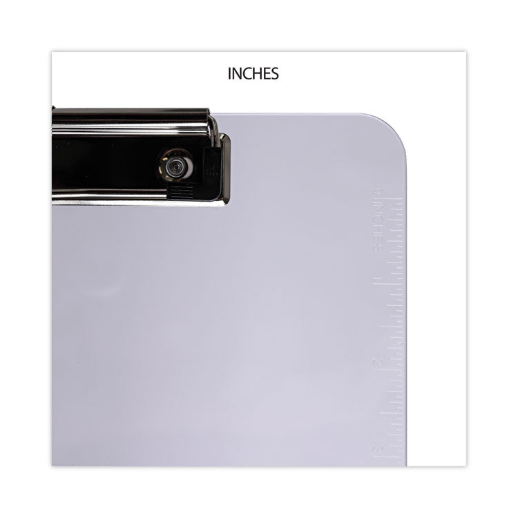 Plastic Clipboard with Low Profile Clip, 0.5" Clip Capacity, Holds 8.5 x 11 Sheets, Clear