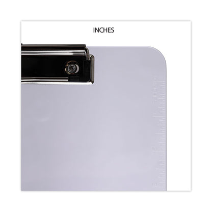 Plastic Clipboard with Low Profile Clip, 0.5" Clip Capacity, Holds 8.5 x 11 Sheets, Clear