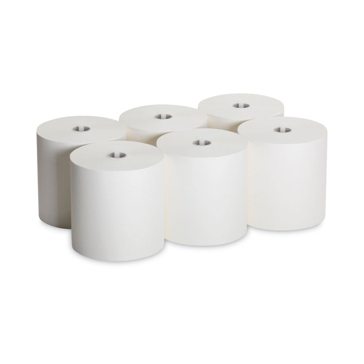 SofPull Hardwound Roll Paper Towel, Nonperforated, 1-Ply, 7.87" x 1,000 ft, White, 6 Rolls/Carton