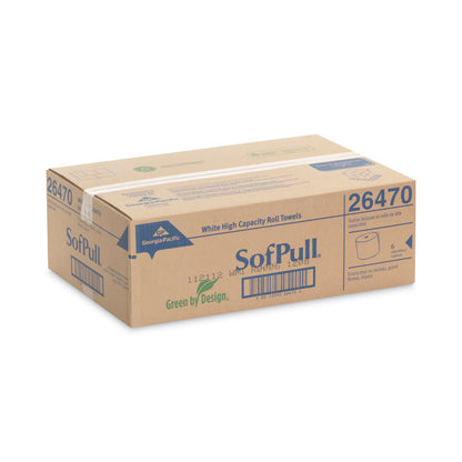 SofPull Hardwound Roll Paper Towel, Nonperforated, 1-Ply, 7.87" x 1,000 ft, White, 6 Rolls/Carton