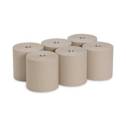 SofPull Hardwound Roll Paper Towel, Nonperforated, 1-Ply, 7.87" x 1,000 ft, Brown, 6 Rolls/Carton