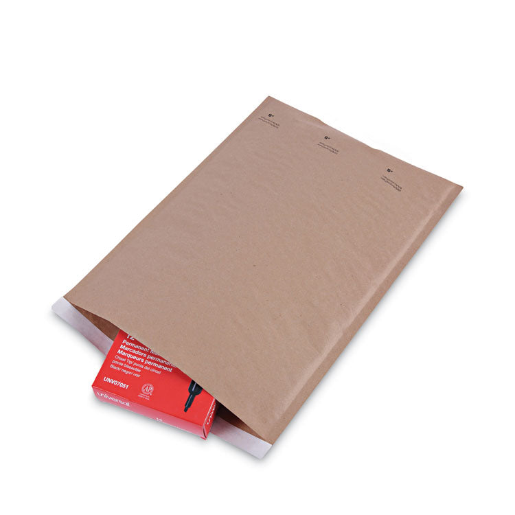 Natural Self-Seal Cushioned Mailer, #5, Barrier Bubble Air Cell Cushion, Self-Adhesive Closure, 10.5 x 16, Kraft, 80/Carton