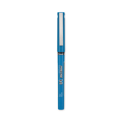 Precise V5 Rollerball Pen, Stick, Extra-Fine 0.5 mm, Blue Ink, Blue/Clear Barrel, Dozen