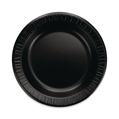 Quiet Classic Laminated Foam Dinnerware, Plate, 10.25" dia, Black, 125/Pack, 4 Packs/Carton